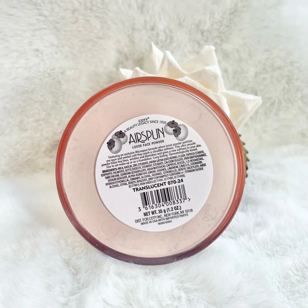 New w/tag AIRSPUN TALC-FREE LOOSE FACE POWDER HIDES lines, wrinkles & blemishes
